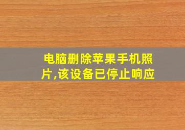 电脑删除苹果手机照片,该设备已停止响应