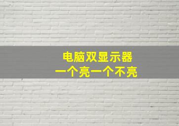 电脑双显示器一个亮一个不亮