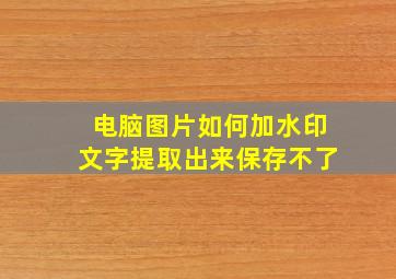 电脑图片如何加水印文字提取出来保存不了