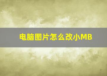 电脑图片怎么改小MB