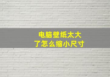 电脑壁纸太大了怎么缩小尺寸