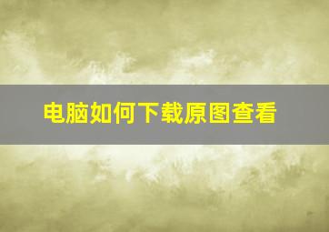 电脑如何下载原图查看