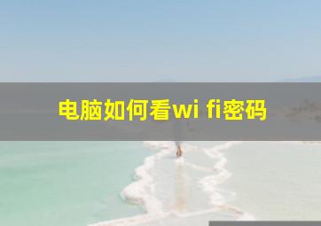 电脑如何看wi fi密码