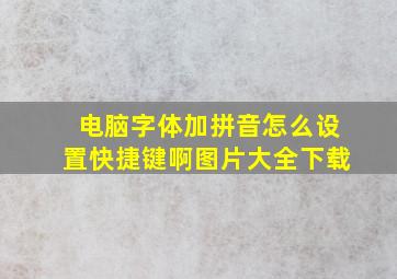 电脑字体加拼音怎么设置快捷键啊图片大全下载