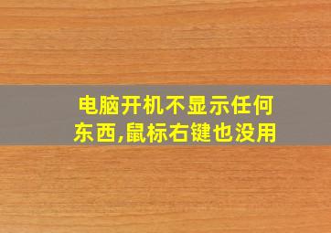 电脑开机不显示任何东西,鼠标右键也没用