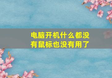 电脑开机什么都没有鼠标也没有用了