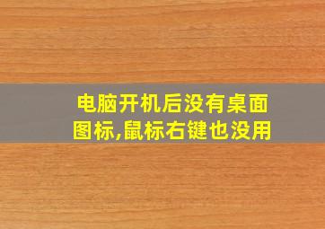 电脑开机后没有桌面图标,鼠标右键也没用