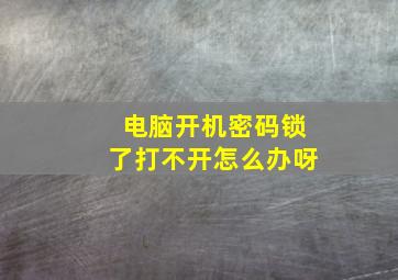 电脑开机密码锁了打不开怎么办呀