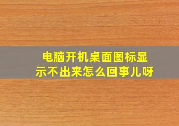 电脑开机桌面图标显示不出来怎么回事儿呀