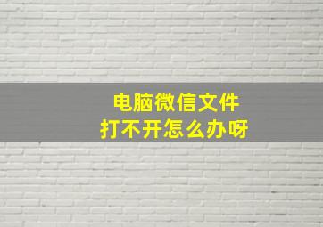 电脑微信文件打不开怎么办呀