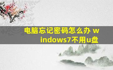 电脑忘记密码怎么办 windows7不用u盘