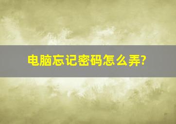 电脑忘记密码怎么弄?