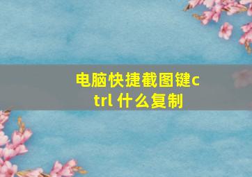 电脑快捷截图键ctrl+什么复制