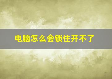 电脑怎么会锁住开不了