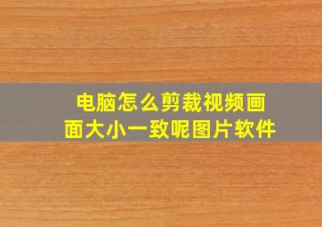 电脑怎么剪裁视频画面大小一致呢图片软件