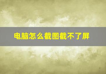 电脑怎么截图截不了屏