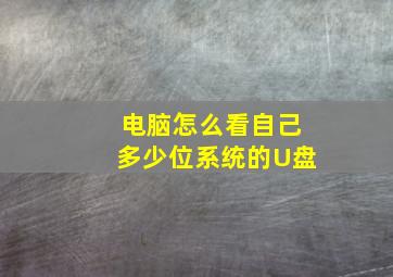 电脑怎么看自己多少位系统的U盘