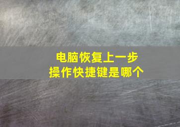 电脑恢复上一步操作快捷键是哪个