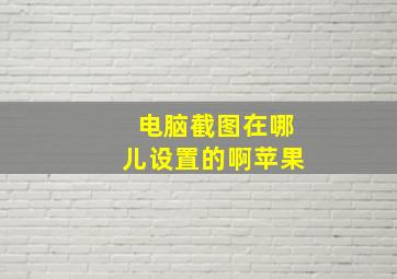 电脑截图在哪儿设置的啊苹果