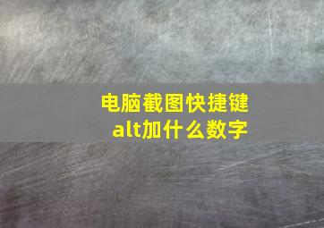 电脑截图快捷键alt加什么数字