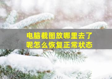 电脑截图放哪里去了呢怎么恢复正常状态