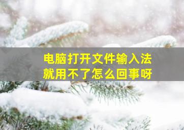 电脑打开文件输入法就用不了怎么回事呀