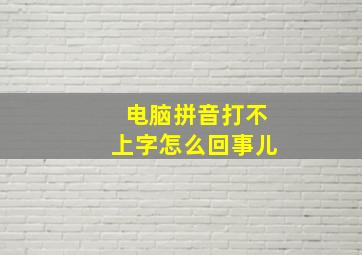 电脑拼音打不上字怎么回事儿