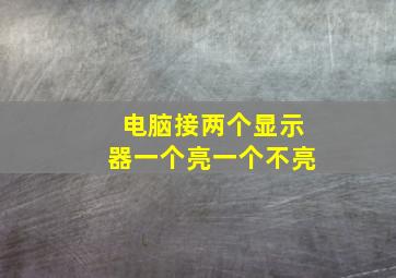 电脑接两个显示器一个亮一个不亮