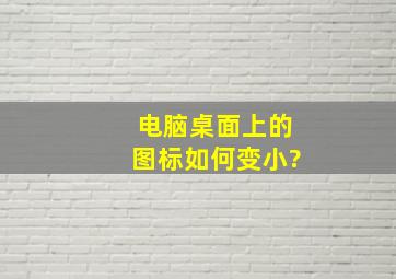 电脑桌面上的图标如何变小?