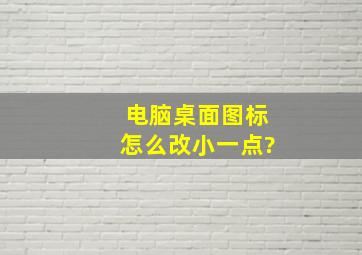 电脑桌面图标怎么改小一点?