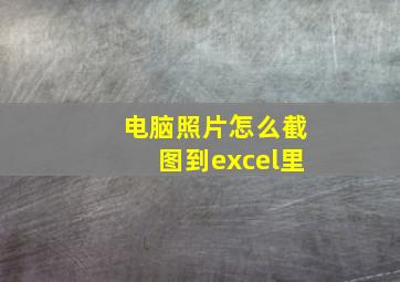 电脑照片怎么截图到excel里