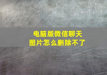 电脑版微信聊天图片怎么删除不了