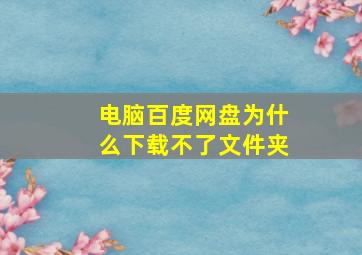 电脑百度网盘为什么下载不了文件夹