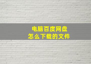 电脑百度网盘怎么下载的文件