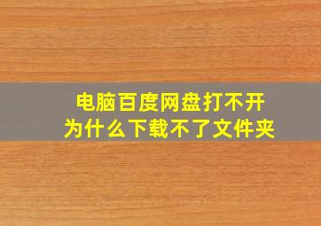 电脑百度网盘打不开为什么下载不了文件夹