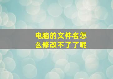 电脑的文件名怎么修改不了了呢