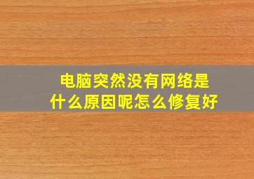 电脑突然没有网络是什么原因呢怎么修复好