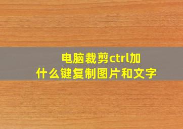 电脑裁剪ctrl加什么键复制图片和文字