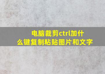 电脑裁剪ctrl加什么键复制粘贴图片和文字