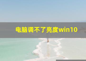 电脑调不了亮度win10