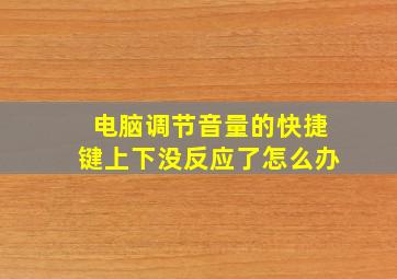 电脑调节音量的快捷键上下没反应了怎么办