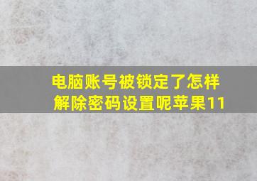 电脑账号被锁定了怎样解除密码设置呢苹果11