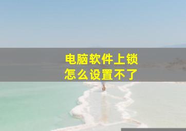 电脑软件上锁怎么设置不了