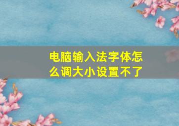 电脑输入法字体怎么调大小设置不了