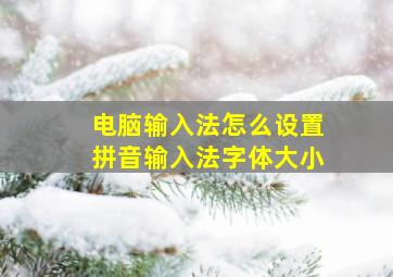 电脑输入法怎么设置拼音输入法字体大小