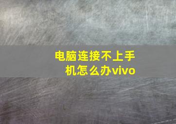 电脑连接不上手机怎么办vivo