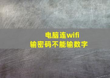 电脑连wifi输密码不能输数字