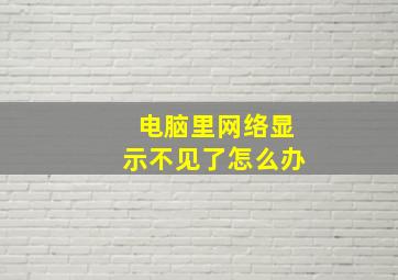 电脑里网络显示不见了怎么办