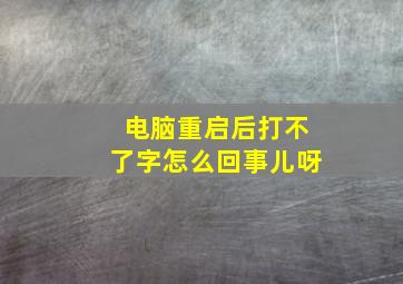 电脑重启后打不了字怎么回事儿呀