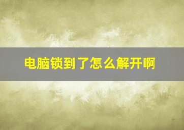 电脑锁到了怎么解开啊